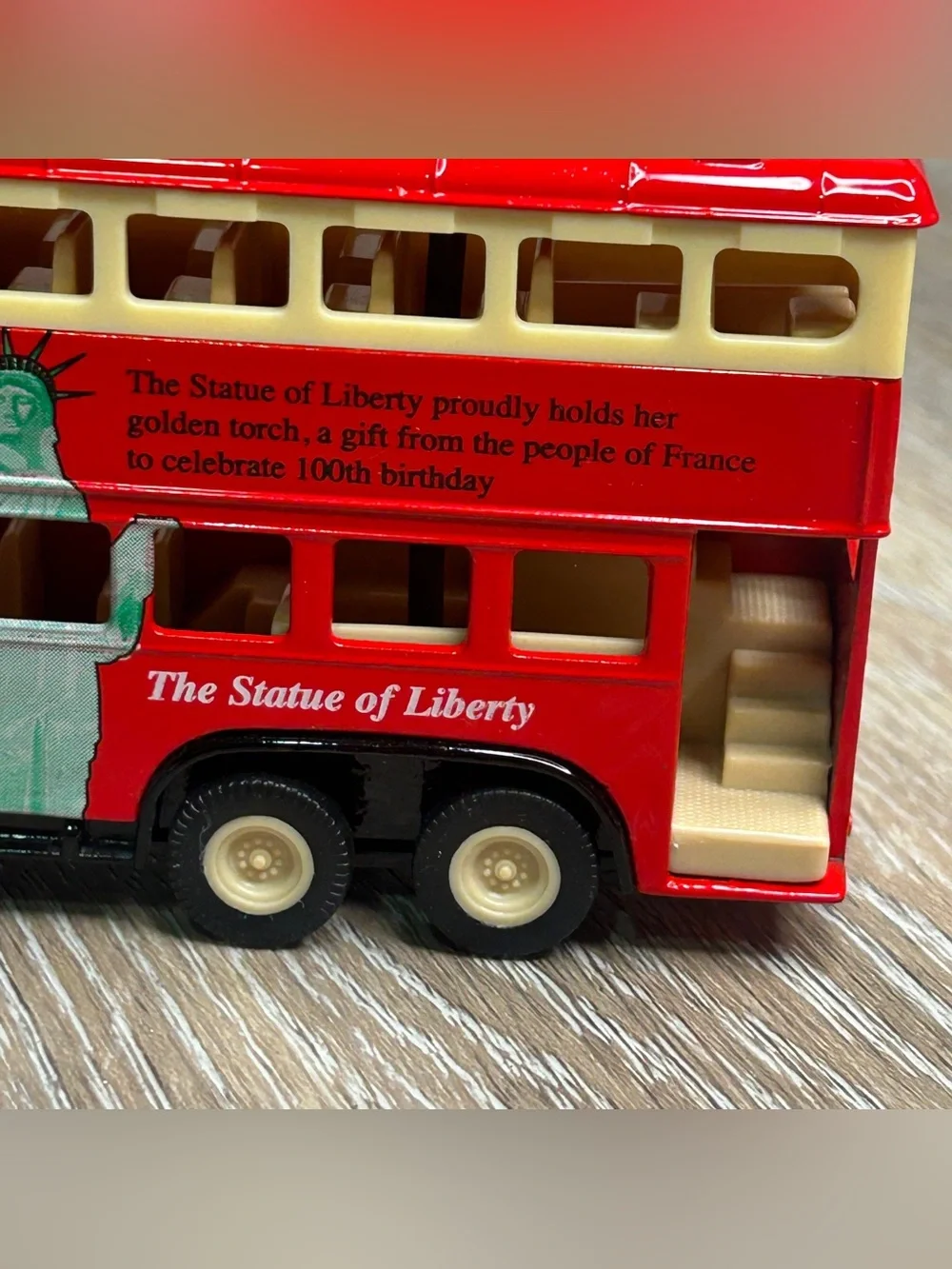 Diecast NYC Sightseeing Double Decker Bus Statue of Liberty Tour Toy Model 61